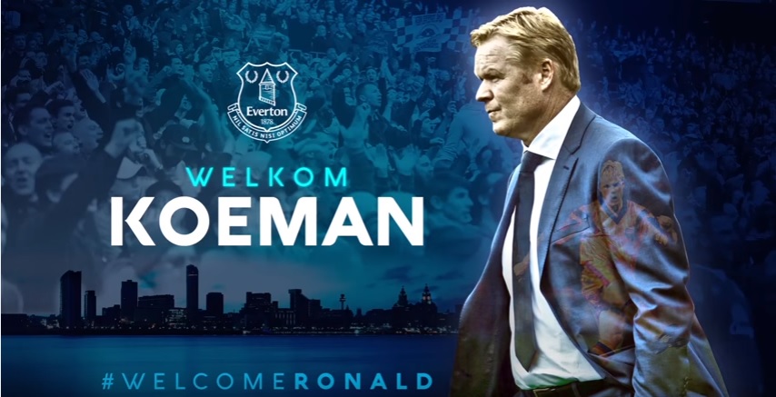 El Everton FC, de Liverpool, Inglaterra, dio así la bienvenida a su nuevo entrenador, el holandés Ronald Koeman, en su página oficial en Internet (foto sitio 'web' del Everton FC). 