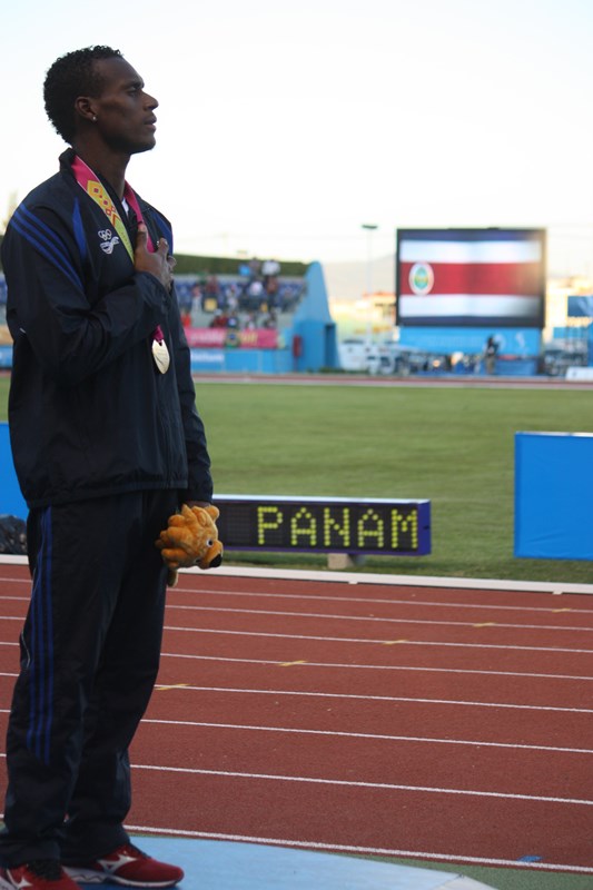 El limonense Nery Brenes fue el último ganador de una medalla de oro para Costa Rica en unos Juegos Deportivos Panamericanos. Sucedió en la prueba de los 400 metros planos durante la edición del 2011 en Guadalajara, México (foto AFP).