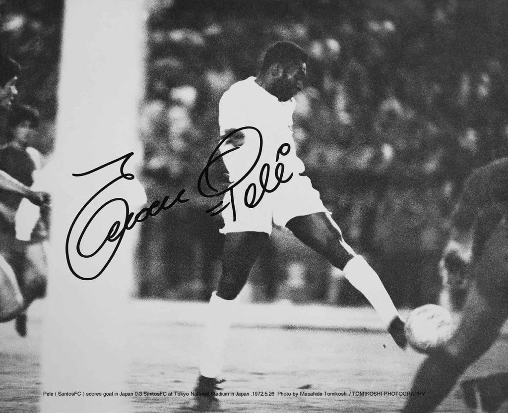 Pelé, foto con autógrafo
